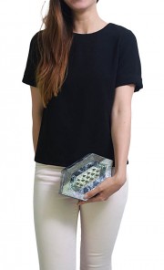 Tubo Wood Clutch in Copper