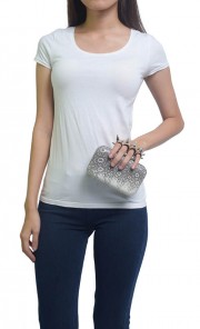 Gang Nam Lizardskin Print in Silver Knuckleduster