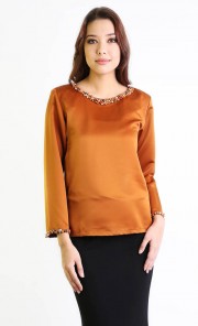 Myra Beads Top in Brown