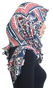 Sofeya Printed Cotton Shawl in Red
