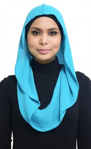 Zenessa Chiffon Hoodie in Turquoise