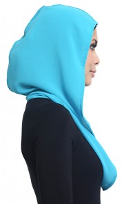 Zenessa Chiffon Hoodie in Turquoise