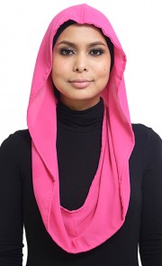 Zenessa Chiffon Hoodie in Pink