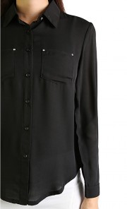 Diamond Studded Blouse in Black