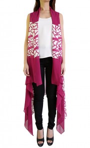 Sleeveless Batik Cardigan in Pink