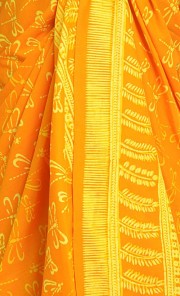 Dragonfly Cotton Batik Pareo Dress in Yellow