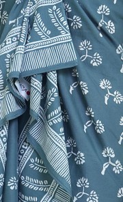 Dandelion Cotton Batik Pareo Dress in Aqua Blue