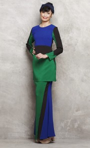 Colour Block Baju Kurung in Multi
