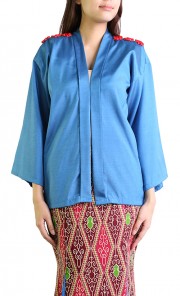 Maiko Thai Silk Cardigan in Blue II