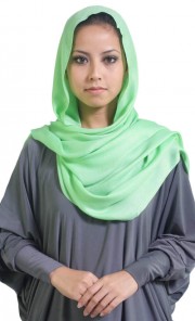Plain Pashmina Shawl in Light Green