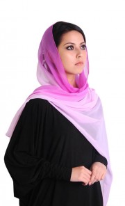 Ombre Sheer Chiffon Shawl in Purple