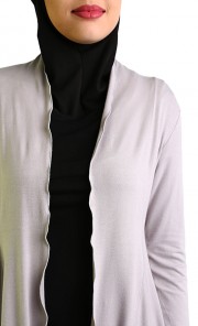 Fatin Jersey Knit Cardigan in Grey