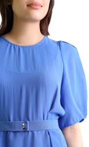 Briana Blouse with Belt in Blue