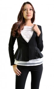 Taima Chiffon Jacket in Black
