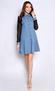 Pippa Shirt Dress in Light Blue