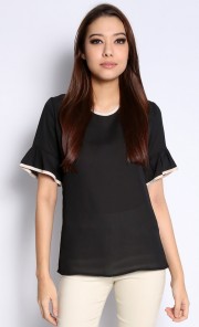 Taka Top with Bell Sleeves in Black