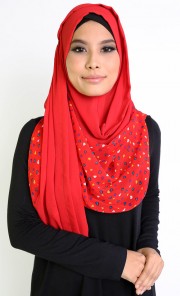Leya Polka Hearts Shawl in Red