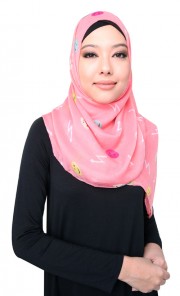 Smiley Wide Shawl in Peach