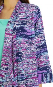 Printed Cardigan in Purple 