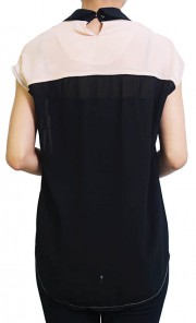 Pastel Asymmetrical Top in Pink and Black