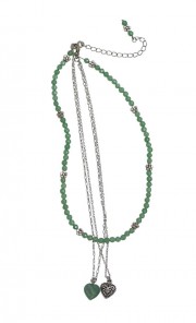 Chrysolla 3 Layered Necklace in Green Jade