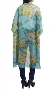 Sanya Long Batik Cardigan in Green
