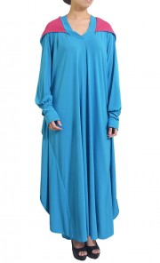 Jubah Balqis in Blue and Pink