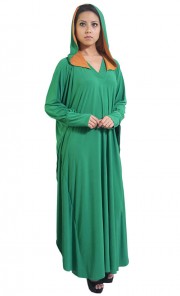 Jubah Balqis in Green and Brown