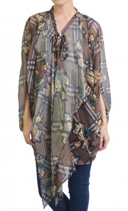 Chiffon Rose Top in Brown