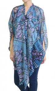 Chiffon Rose Top in Blue
