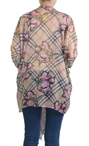 Chiffon Rose Top in Beige