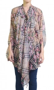 Chiffon Rose Top in Beige