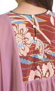 Chiffon Batik Melayu Tunic Top in Red