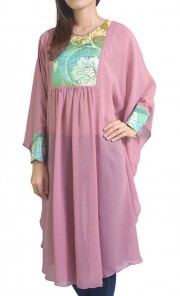 Chiffon Batik Melayu Tunic Top in Green