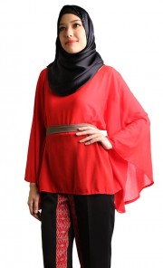 Rama Rama Top in Red and Brown