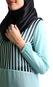 Amany Top in Light Green and Black