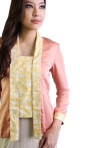 Anna Kebaya Top in Salmon and Yellow
