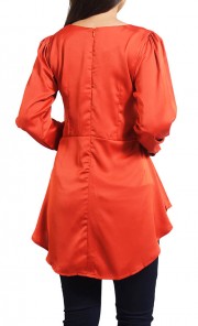 Fishtail Peplum in Burnt Orange