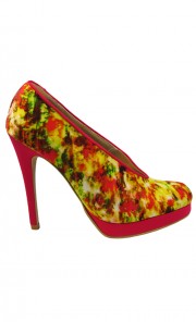 Marcus Floral Pumps in Maroon