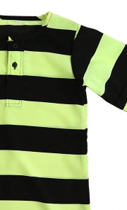 Modern Striped Jubah in Black and Neon Green