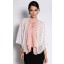 Beaded Kaftan Top with White Lace in Dusty Pink
