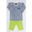 Candy Plaid Moustache Baju Melayu in Green and Blue