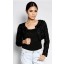 Textured Crop Cardigan in Black