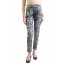 Leopard Print Cropped Pants in Grey