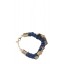Braided Bracelet with Skull Ornament in Navy Blue