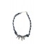 Braided Spiked Necklace in Grey, Blue and Black