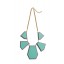 Geometric Plate Necklace in Mint and Grey