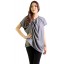 Chekered Gathered Short Sleeved Top in Grey