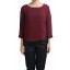 Dipped Hem Cropped Blouse in Wine