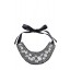 Crystal & Bead Bib Necklace in Black 